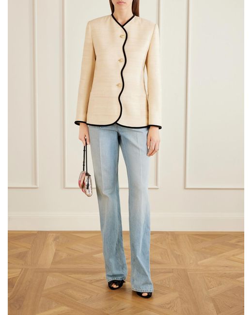 Valentino Garavani Natural Silk And Linen-Blend Canvas Jacket