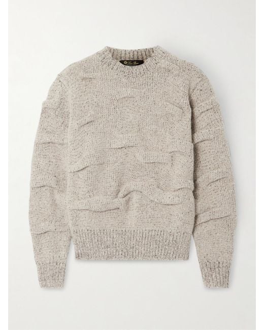 Loro Piana Natural Gathered Knitted Wool Sweater