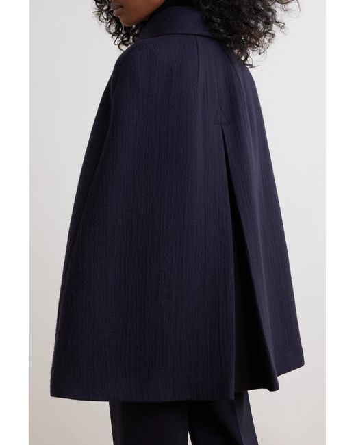Chloe Blue Wool Caped Coat