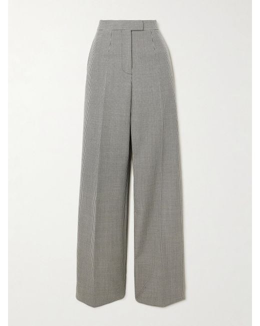 Alexander McQueen Gray Hose Mit Geradem Bein Aus Einer Woll-Mohairmischung Mit Hahnentrittmuster Und Bügelfalten