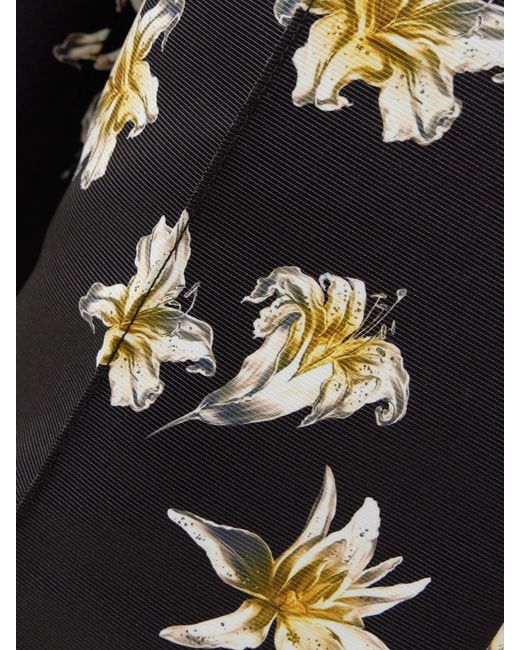 Emilia Wickstead Blue Daffy Paneled Floral-Print Faille Wide-Leg Pants