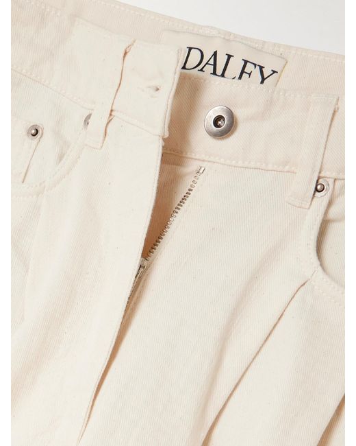 S.S.Daley Natural Ivy Pleated Cropped Mid-Rise Barrel-Leg Jeans