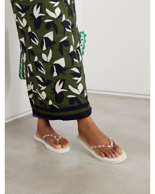 Loeffler Randall White Taryn Crystal-Embellished Pvc Sandals