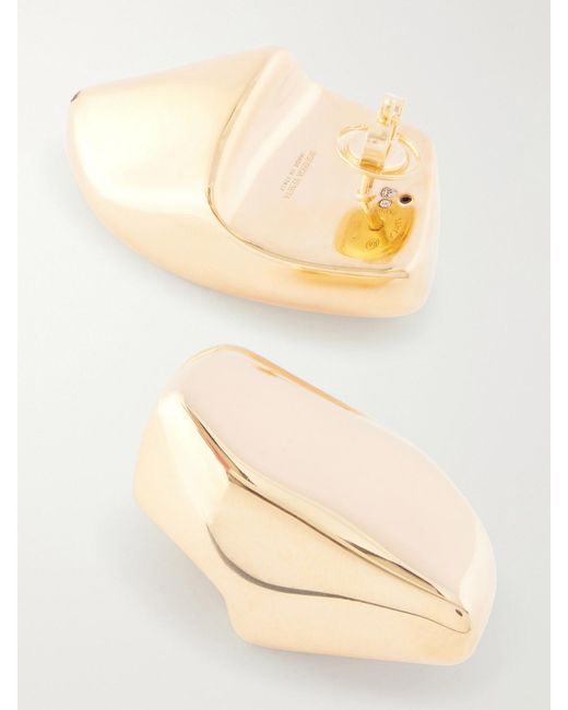 Bottega Veneta White Prisma-Plated Sterling Earrings