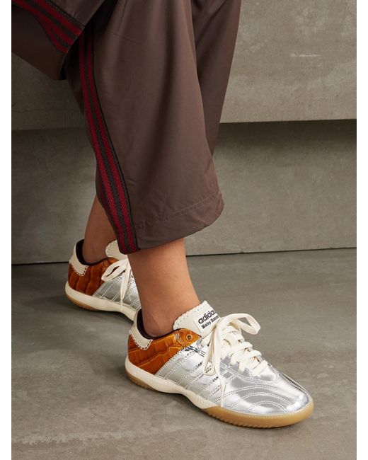 Adidas Originals Wales Bonner Samba Millennium Sneakers Aus Metallic-Leder Und Leder Mit Krokodileffekt