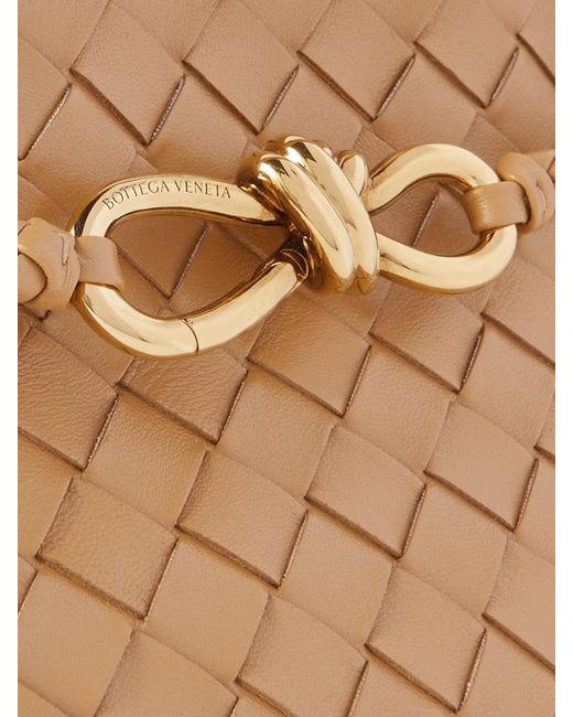 Bottega Veneta Natural Andiamo Small Embellished Intrecciato Leather Tote