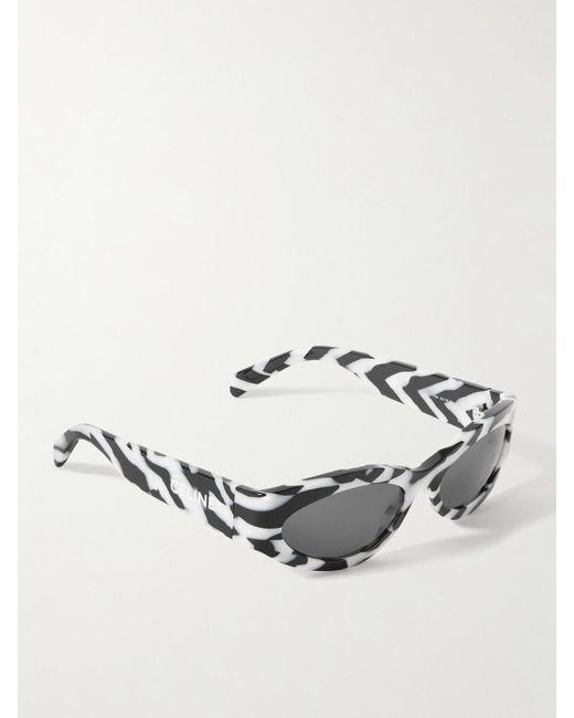 Céline Metallic Monochroms Cat-Eye Zebra-Print Acetate Sunglasses