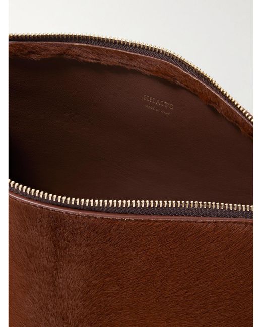 Khaite Brown Lina Medium Calf Hair Shoulder Bag