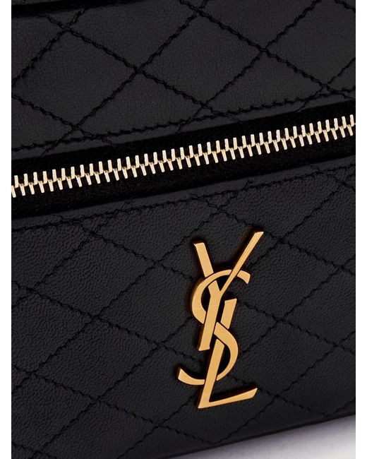 Saint Laurent Black Gaby Vanity Mini Quilted Leather Shoulder Bag