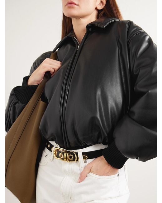 DEHANCHE Black Hollyhock Rivet Eyelet-Embellished Leather Waist Belt