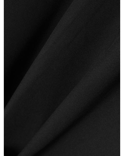 Totême  Black Garderob Maxikleid Aus Crêpe Mit Raffungen