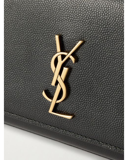 Saint Laurent Black Kate Textured-Leather Clutch