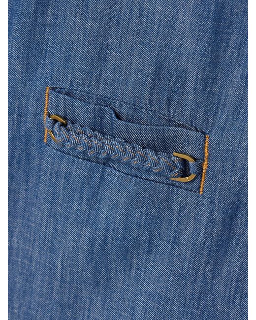 Zimmermann Blue Wylie Minikleid Aus Denim Mit Geflochtenen Details