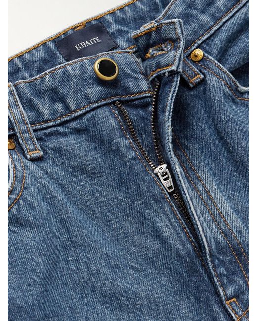 Khaite Blue Abigail Cropped High-Rise Straight-Leg Jeans