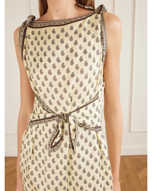 Doen Metallic Amorette Paisley-Print Silk-Blend Twill Midi Dress