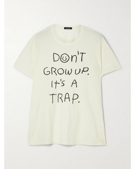 R13 Natural Don'T Grow Up Boy Printed Cotton-Jersey T-Shirt