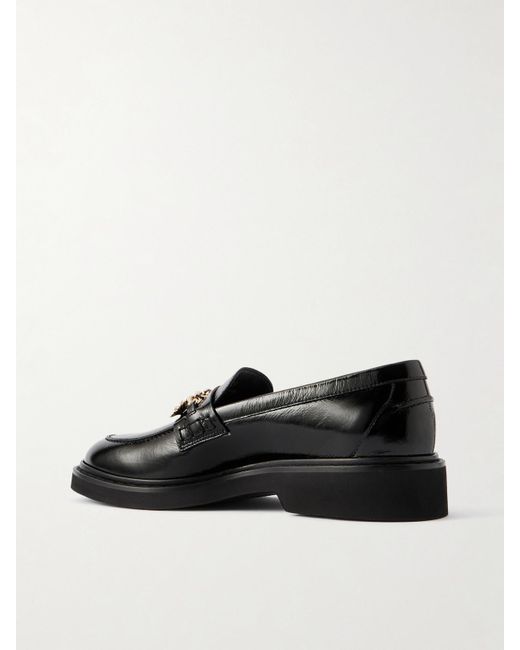 Roger Vivier Black Viv Rangers Embellished Patent-Leather Loafers