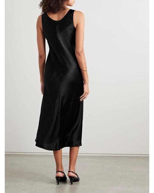 Max Mara Black Talete Midikleid Aus Glänzendem Jersey