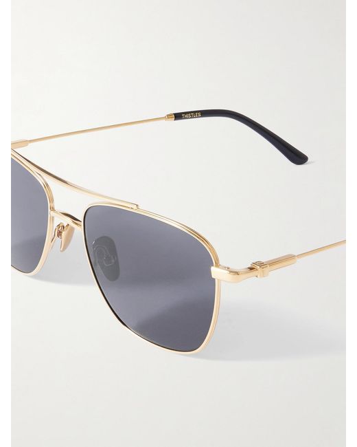 THISTLES Metallic The Malone Aviator-Style-Tone Sunglasses