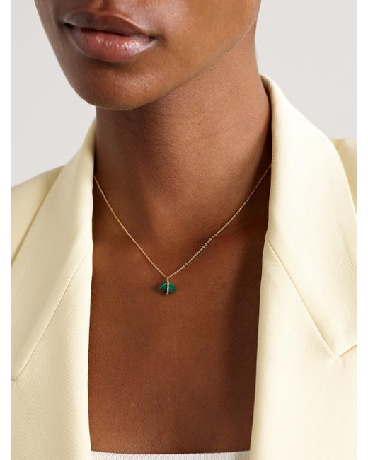 Melissa Joy Manning Natural 14-Karat Recycled, Malachite And Herkimer Diamond Necklace