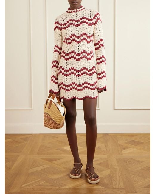 Muuñ Natural Pacha Striped Leather-Trimmed Raffia Tote