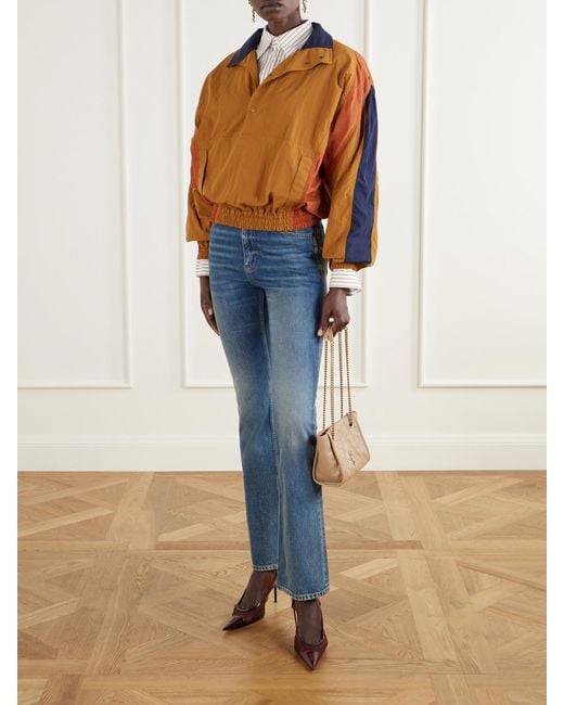 Saint Laurent Natural Niki Matelassé Crinkled-Leather Shoulder Bag