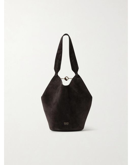 Khaite Black Lotus Mini Suede Tote