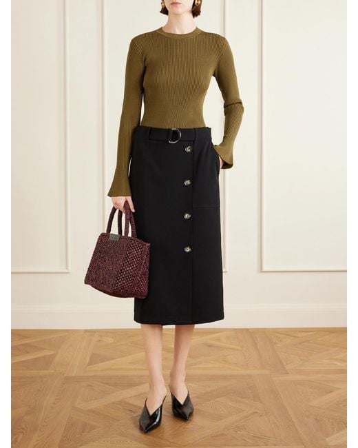 Proenza Schouler Green Nir Ribbed-Knit Top