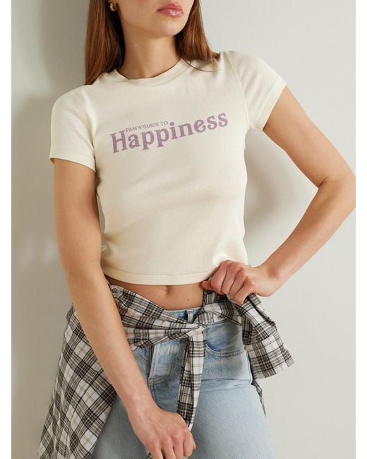 Re/done Natural Net Sustain + Pamela Anderson Printed Organic Cotton-Jersey T-Shirt