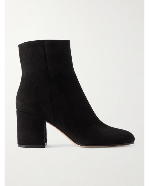 Gianvito Rossi Black Joelle 70 Suede Ankle Boots