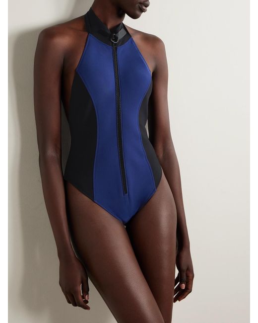 Lisa Marie Fernandez Blue The Lisa Marie Rückenfreier Badeanzug Aus Neopren