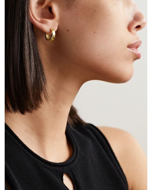 Anita Ko Natural Small Meryl 18-Karat Hoop Earrings