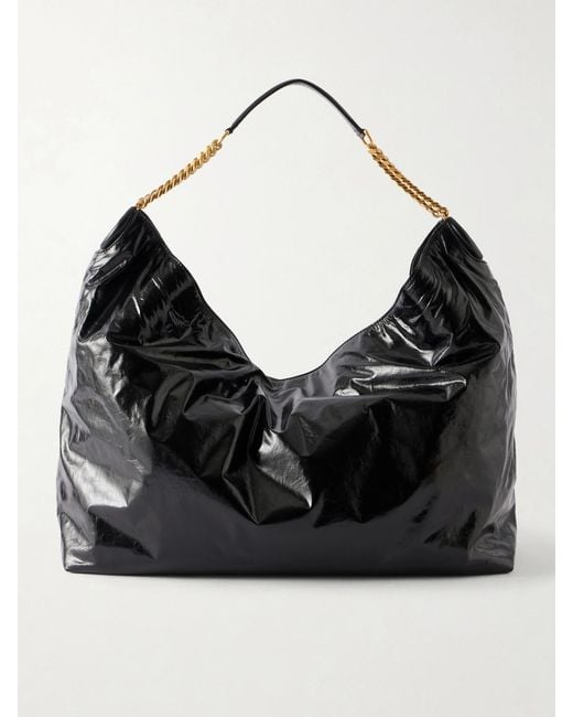 Saint Laurent Black Hortense Leather Shoulder Bag