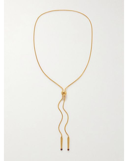 Jacques Marie Mage Natural Erin Wasson-Plated Tigers Eye Necklace