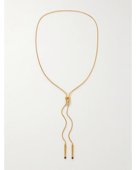 Jacques Marie Mage Natural Erin Wasson-Plated Tigers Eye Necklace