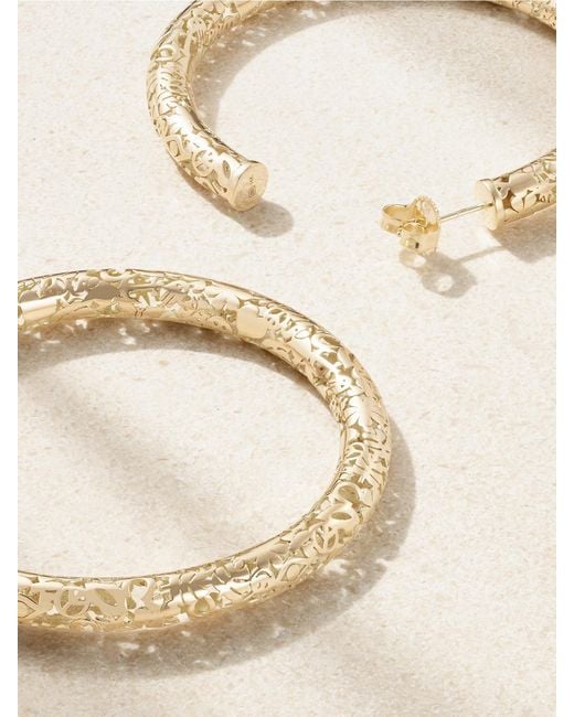 Sydney Evan Natural Large Icon Wallpaper 14-Karat Hoop Earrings