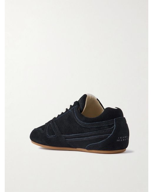 Isabel Marant Blue Senny Perforated Suede Sneakers