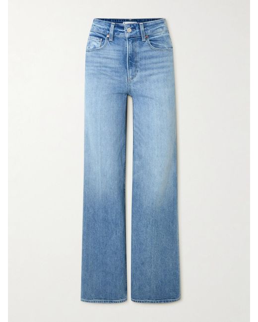 PAIGE Blue Sasha Hoch Sitzende Jeans Aus Einer Biobaumwollmischung Mit Weitem Bein
