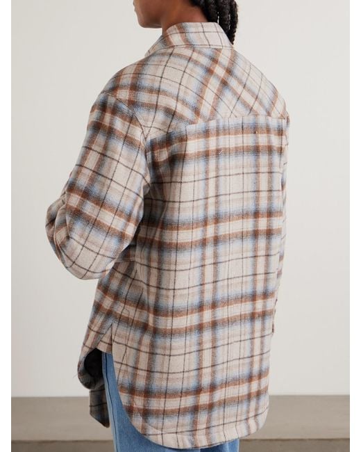 Veronica Beard Natural Mikaela Belted Checked Flannel Jacket