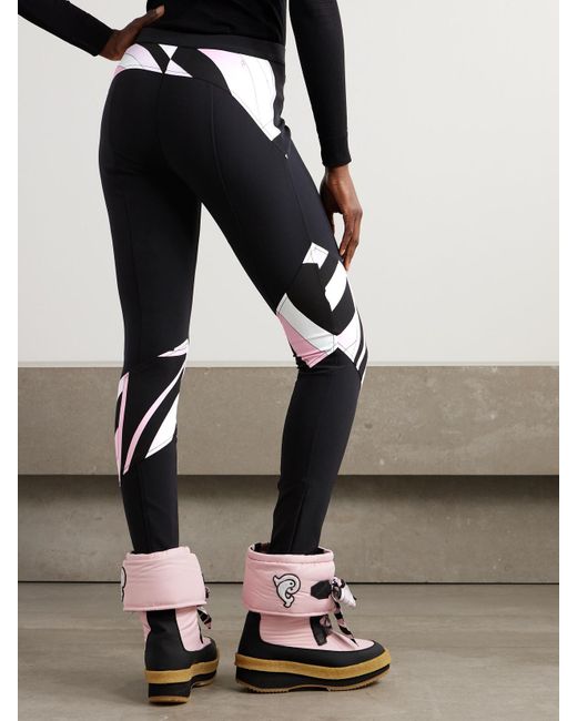 Emilio Pucci Blue Paneled Printed Stretch-Shell Ski Pants