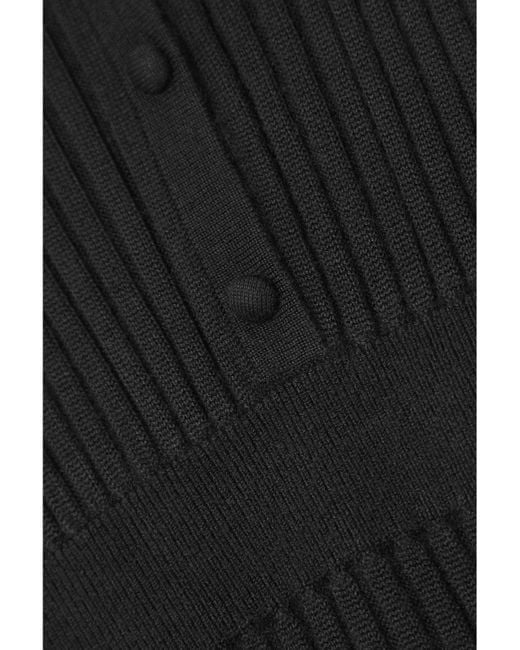 Gabriela Hearst Black Amor Maxikleid Aus Einer Gerippten Seiden-Kaschmirmischung