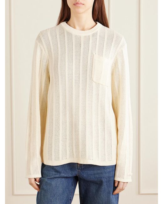 Aimé Leon Dore Natural Open-Knit Cotton Sweater