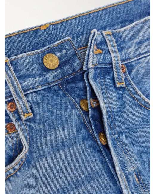 B Sides Blue Slim Lasso Mid-Rise Barrel-Leg Jeans