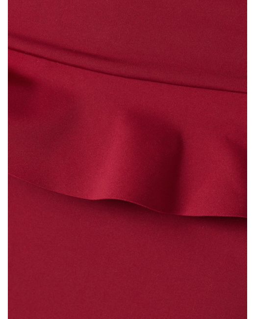 Maygel Coronel Red Caracola Strapless Appliquéd Stretch-Jersey Maxi Dress