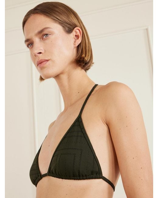 Totême Black Monogram Bikini Top