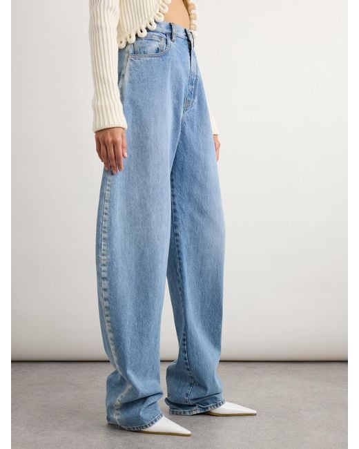 Alaïa Blue Round High-Rise Barrel-Leg Jeans