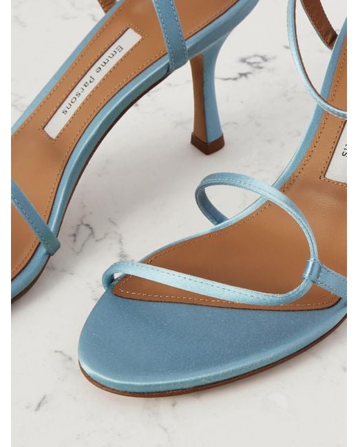 Emme Parsons Blue Loop Satin Sandals