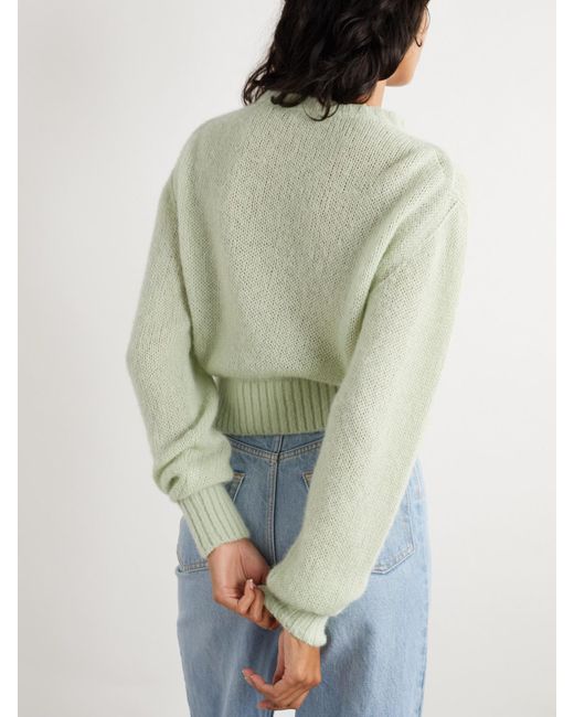 Chloé Green Pullover Aus Einer Mischung Aus Alpakawolle Und Seide Mit Stickerei