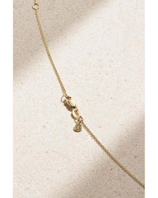 Sydney Evan Natural Large Monstera Leaf 14-Karat Diamond Necklace