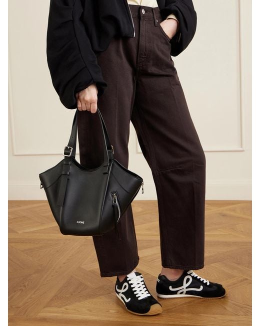 Loewe Black Hammock Flip Leather Tote